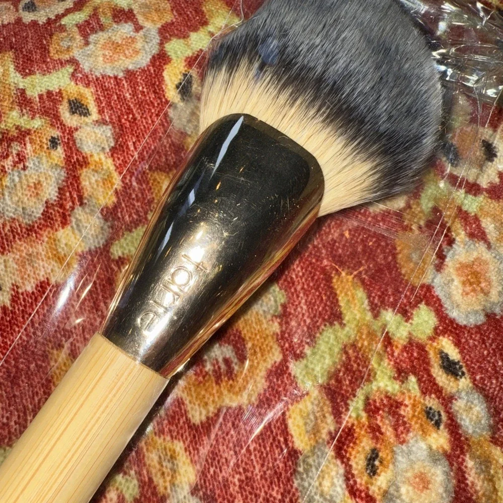 Tarte Full‎ Fan Powder Brush Tan Wooden Handle NEW 7